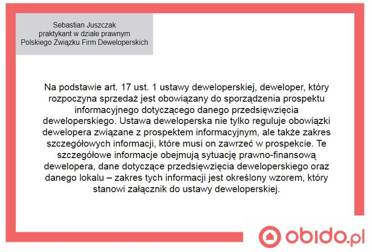 Wypowiedź eksperta ds. prawnych – prospekt informacyjny w ustawie deweloperskiej