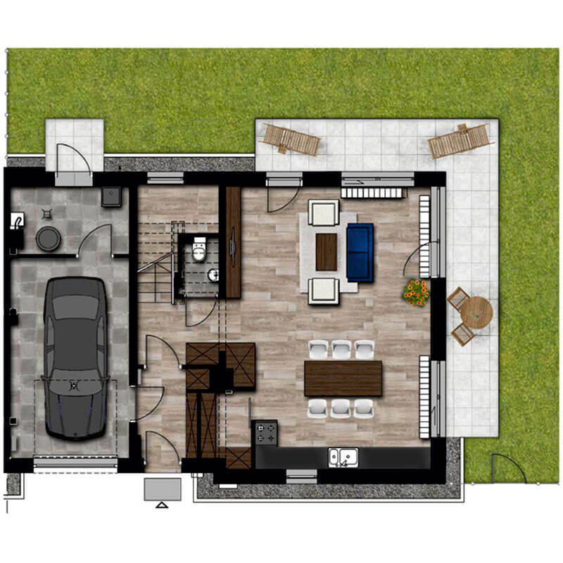 Stelmachów Park Domy, segment prawy, parter