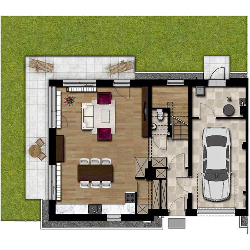 Stelmachów Park Domy, segment lewy, parter